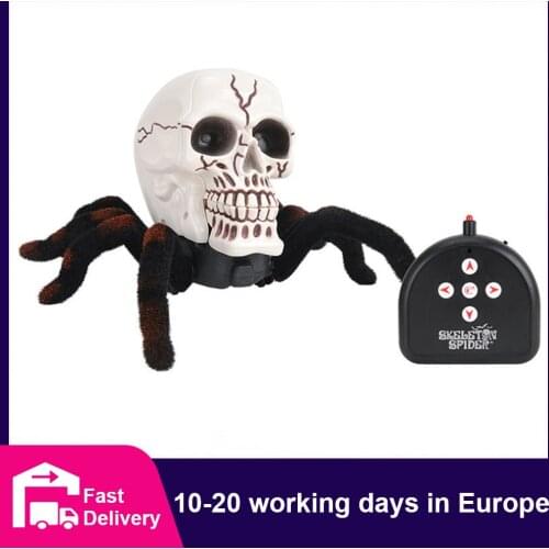 RC Spider High Simulation Skeleton Tarantula Trick Toy Remote Control Animal Toy All Round Glowing Thriller Gift Halloween