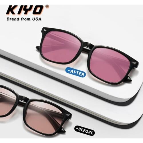 KIYO Brand 2020 New Women Men Square Polarized Photochromic Sunglasses TR90 Fashion Sun Glasses UV400 Driving Eyewear 1516