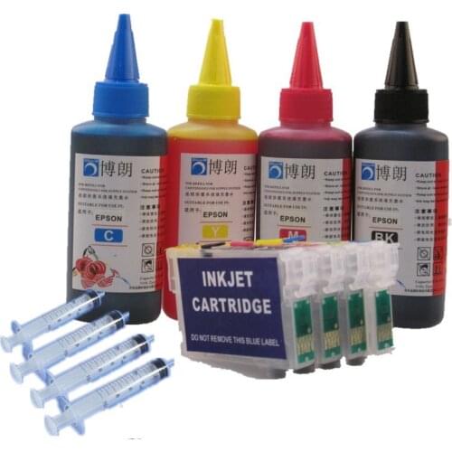 T0711 refillable ink cartridge for epson SX515W SX600FW SX610FW BX600FW BX610FW Office B40W/BX300F FW BX310FN +400ML dye INK