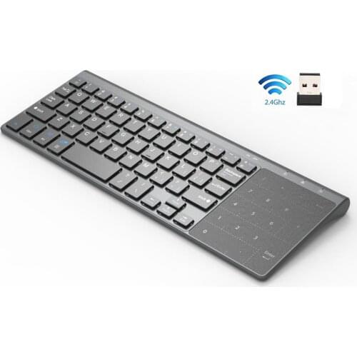 Thin 2.4Ghz Usb Wireless Mini Keyboard With Number Touchpad Numeric Keypad For Tablet Desktop Laptop Pc