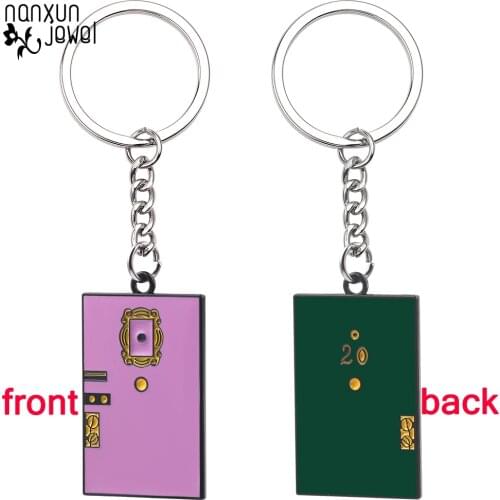 TV Show Friends Monicas Door Keychain Central Perk Coffee Keyrings for Women Men Fans Car Key Chains Jewelry Gifts for friends