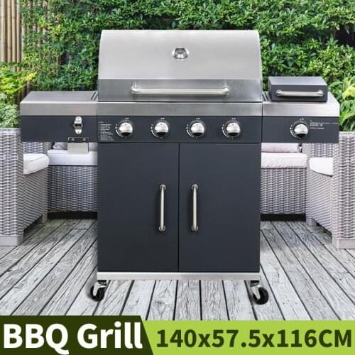 Outdoor Gas Barbeque Household Courtyard Stainless Steel Barbecue Rack American Removable BBQ Stove Suitable For 8-15 People