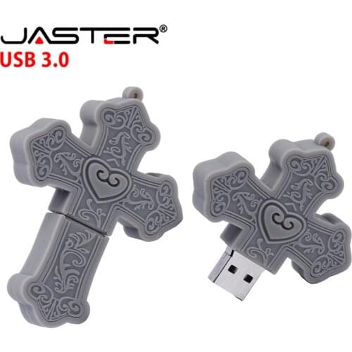 JASTER USB 3.0 2019 new pen drive 4GB 8GB 16GB 32GB 64GB 128GB cartoon cross flash drive wedding anniversary gift