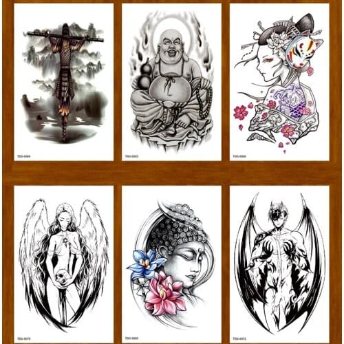 Maitreya/angel/Sun Wukong/devil Temporary Tattoo Stickers Tatoo Men henna Tatoo body art tattoo Waterproof temporary tattoos