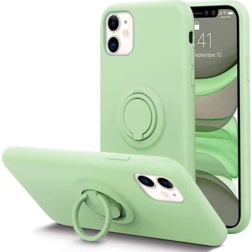 Liquid Silicone Ring Phone Case For iPhone 12 11 Pro Max 11Pro XS X XR 7 8 Plus 6 6S SE 2 2020 iPhone11 Cover Phone Accessories