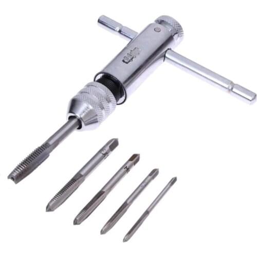 5PCS Metric Tap Set Of Taps Drill Bits Hand Tool Sets M3-M8 Machine Spiral Point Screw Thread Taps And Dies Set Metal Wood