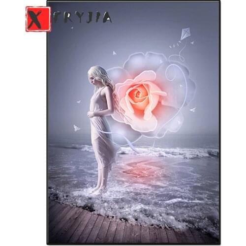 Diamond Embroidery Prada, sea, roses 5D Cross Stitch Diamond Painting Rhinestone Full Square round stone Beadwork Diamond Mosaic