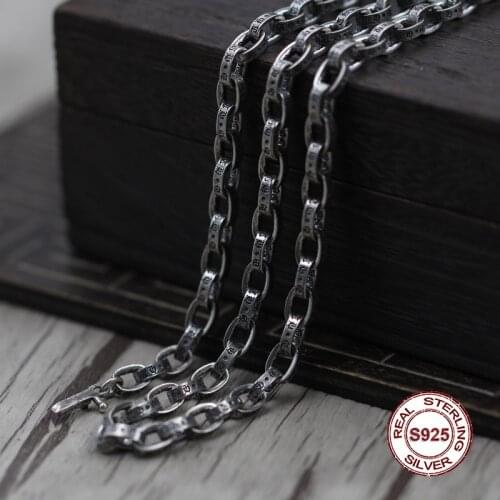 C13 S925 sterling silver necklace personalized fashion simple punk hip-hop style cross letter shape sweater chain gift friend