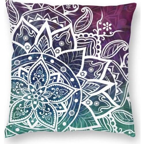 Mandala Free Spirit Cushion Cover Two Side Print Zen Yoga Floral Mandala Floor Pillow Case for Car Fashion Pillowcase Decoration