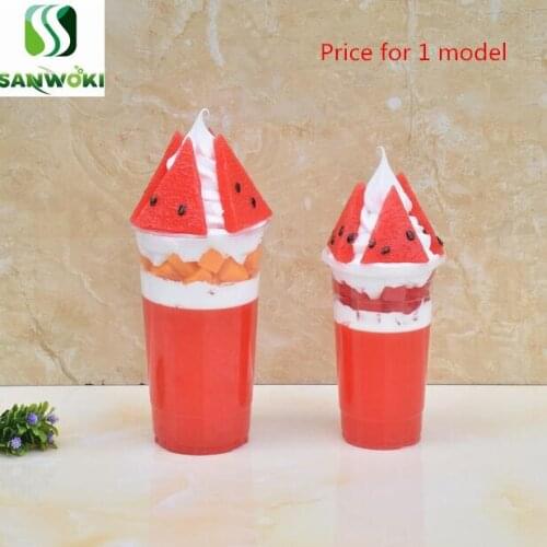 Simulation Watermelon Smoothie Cup Model Watermelon Cup Strawberry Cup sample ice cream window display Custom for Decoration