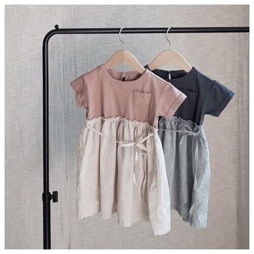 2020 summer girls literary and artistic color matching retro temperament casual dress