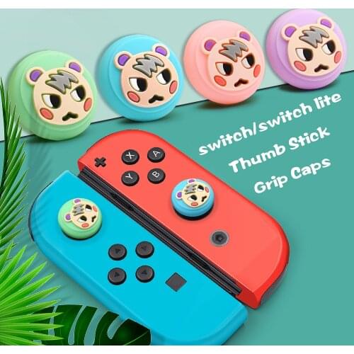 Animal-Crossing Cute Thumb Stick Grip Caps Joystick Button Cover For Nintendo Switch Lite NS Joy Con Controller Thumbstick Case