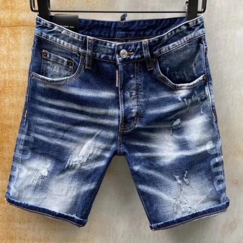 2021 Fashion Trend Dsquared2 Washed, Worn, Holes, Paint Spots, Mens Slim Pants 2987