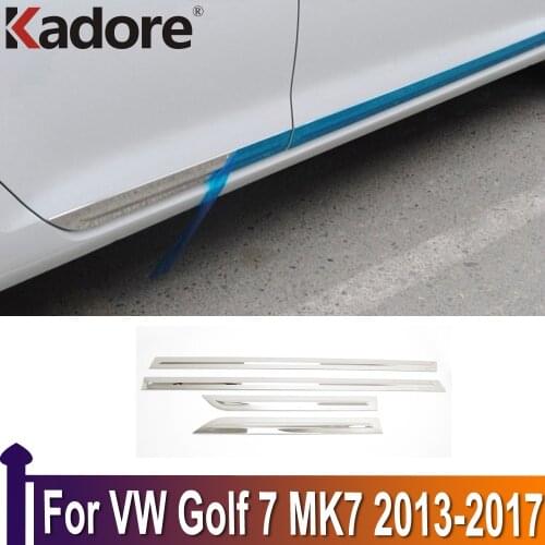 For Volkswagen Golf 7 Mk7 GTI R 2013-2017 Side Door Body Molding Line Cover Trim Protector Decoration Exterior Accessories