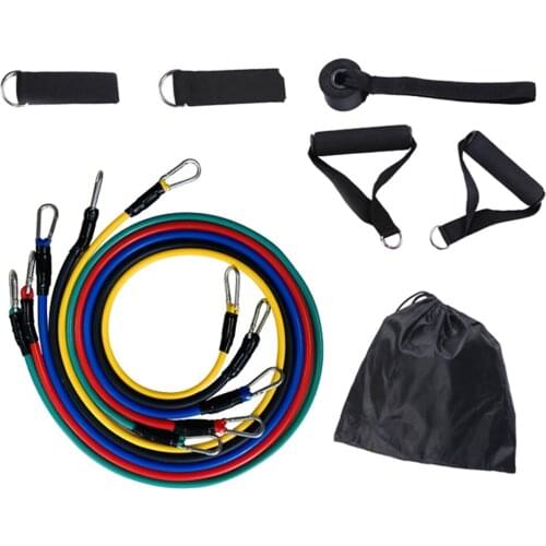 Resistance Bands Set 11pcs Fitness Equipment for Indoor Gym Body Training Body Shaping Muscle Exercise Workout Weight Loss