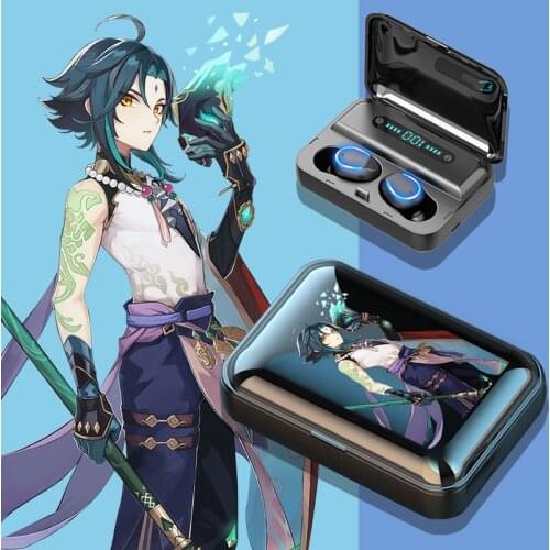 Genshin Impact Bluetooth earphones ZhongLi Xiao Klee Venti Keqing Barbara cosplay For Android Wireless Earbuds Charging box 5.0