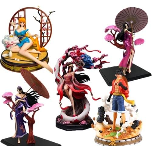 NEW Anime one piece Aurora national wind nami Boa Hancock Luffy GK Statue PVC Action Figure Collection Model Toy doll gift