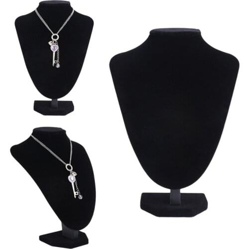 NEW Velvet Jewelry Necklace Pendant Neck Model Props Display Stand Holder 25*18cm