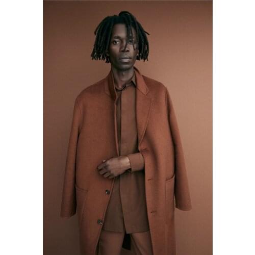 The new autumn and winter 2021 wool coat mens cashmere windbreaker double-sided wool wool coat