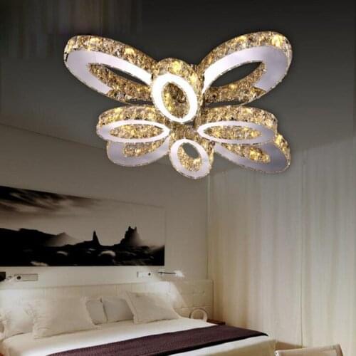 New modern minimalist living room bedroom led crystal light stainless steel wire cut led ceiling lamps LED lighting fixture led