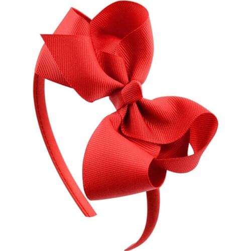20 Color 4 Inch Girl Cute Headband Handmade Soild Bow Hairbands Grosgrain Ribbon Hair Bows Hair Bands Kids Hair Accessories