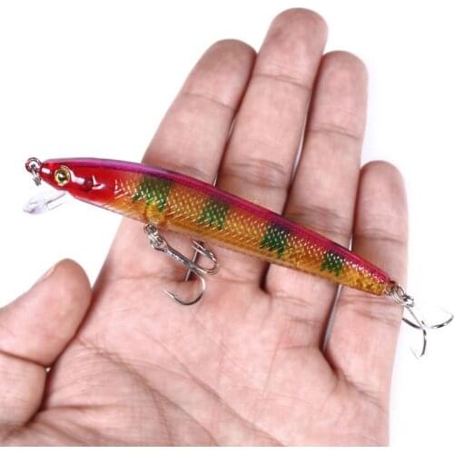 1 Pcs Fishing Bait 3D Eyes Floating Mino Bait Artificial Fish Shape High Carbon Steel Metal Plastic Fishing Lure Squid Lure