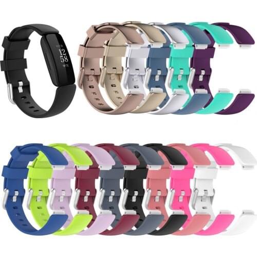 Silicone Waterproof Watch Strap Band Wristband Replacement Large Size for Fitbit Inspire 2 Wearable Devices Smart Accessories