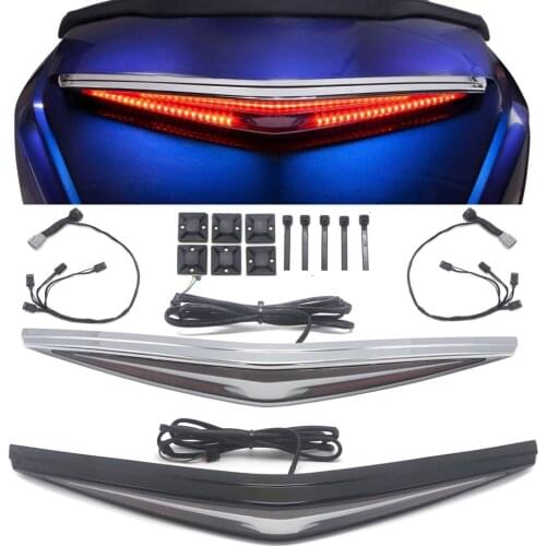 Motorcycle ABS Trunk Spoiler LED Red Rear Brake Light Turn Signal For Honda Goldwing GL1800 2018-2021