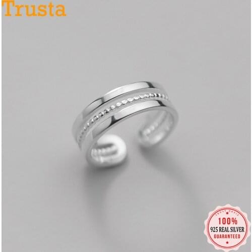 Trustdavis Real 925 Sterling Silver Fashion Three Layer Hollow Finger Ring For Women Wedding Party Silver 925 Ring Jewelry DB313