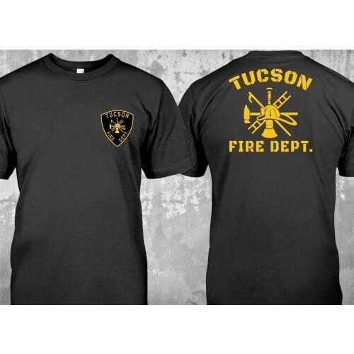 Tucson Fire Department Arizona Firefighter Firearm Logo - Custommen Summer Round Neck MenS Cool O Neck Tops Casual Shirt