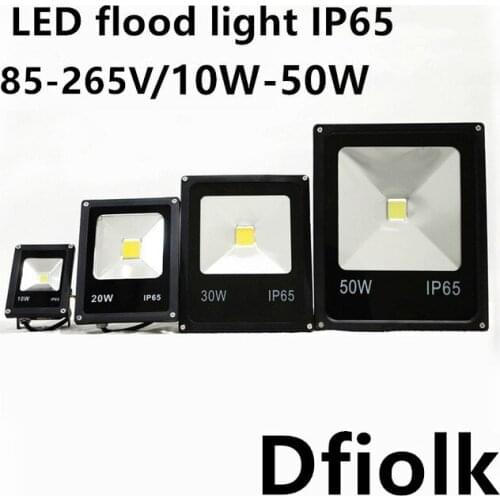 Ultrathin LED flood light 10W 20W 30W 50W Black AC85-265V waterproof IP65 Floodlight Spotlight Outdoor Lighting Freeshipping