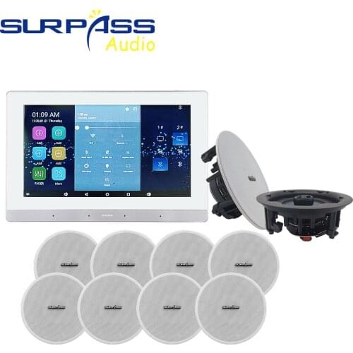 Smart Touch Screen Bluetooth Wireless WiFi In Wall Audio Amplifier Stereo HiFi Ceiling Speaker Home Background Music System Kit