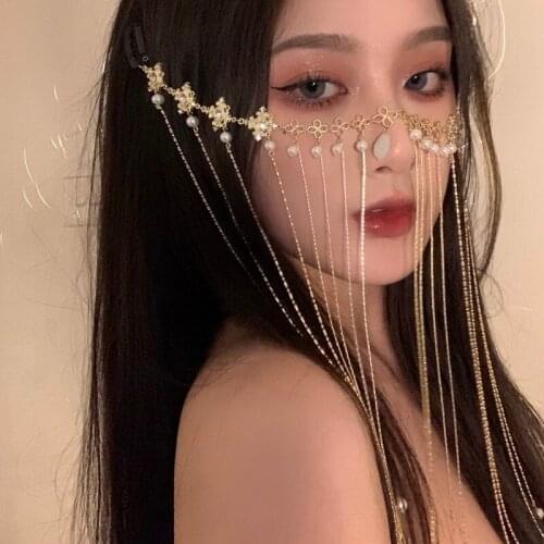 Vintage Long Tassel Rhinestone Hair Pins Headband for Women Water Drop Crystal Hair Accessories Wedding Bride Jewelry