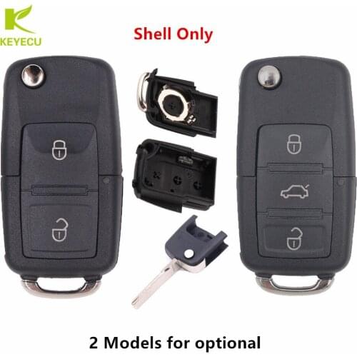 KEYECU Replacement New Flip Remote Key Shell Case Fob 2/3 Buttons For VW Passat Polo Golf Touran Bora Ibiza Leon Octavia Fabia