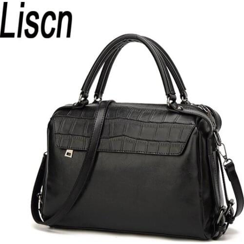 2019 Vintage Women Bag Fashion Boston PU Leather Women Shoulder Bag Bolsa Feminina Designer For Ladies Big Size Crossbody Bag