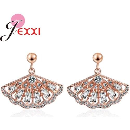 Fashion Punk Style Earrings 925 Sterling Silver Geometric Drop Earrings For Women Vintage White Stone Long Pendant Drop Earring