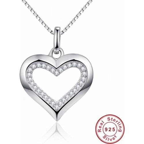 925 Sterling Silver Heart-shaped Zircon Necklace for Women Wedding and Engagement Gift Fine Jewelry