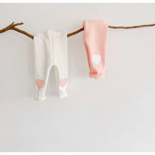 Winter New Baby Girls Heart Pattern Thicken Leggings