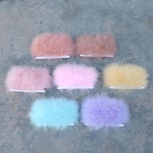 1 meter Soft Fluffy Marabou Turkey Feather Trim Sewing Feathers Ribbon for Dress Costume Decorative Crafts Plume