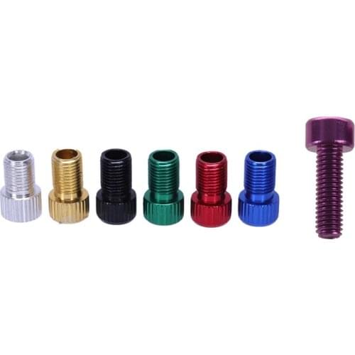 1 Pair Bike Water Bottle Cage Bolts M5 Hex Socket Tapping Screws & 6 Pcs Alloy Adapter Presta To Schrader Valve Adapter