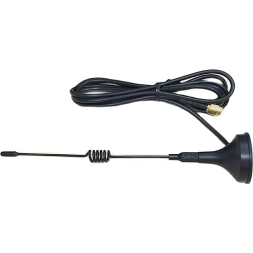 1PC 433Mhz antenna radio aerial 3dbi RP SMA male plug Conenctor with magnetic base extension cable 1.5m for ham mobile #1