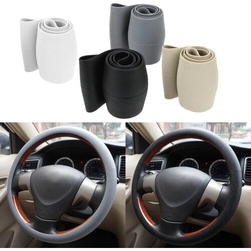 1pc Silicone Car Steering Covers Protector Anti Slip Solid Color Decoration Interior Trailer Truck Off Road 4x4 Auto Accessories