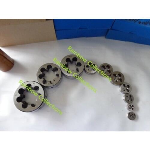 14pcs/set M1.5/1.7/1.8/2.3/4/5/6/7/8/9/10/12/14/15 Taper Pipe Tap Round Die Set Thread Suitable for Processing Iron Steel Mold