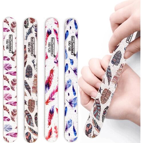 16 Pcs High Quality Wood Nail FIle 100/120/180/240 Professional Buffing Block Straight Strong Wooden Buffer Manicure Care Tools