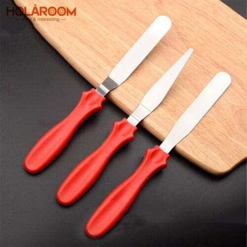 3pcs/Set Multifunctional Cake Decoration Spatula Cream Spatulas Stainless Steel Cream Scraper Practical Baking Tool Knife