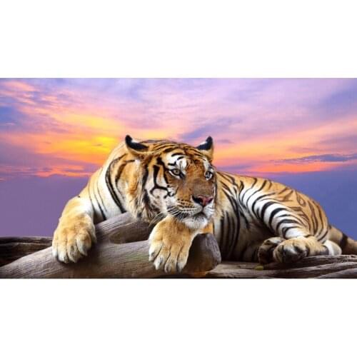 3D DIY Diamond Painting Crystal Tiger Pictures Needlework Diamond Embroidery Animals Patterns Full Square Rhinestone Mosaic