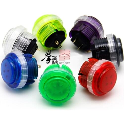 6pcs/lot Original Qanba Translucent 30mm Mechanical Pushbuttons with Omron Switches for Arcade JAMMA MAME Game MachineCabinets