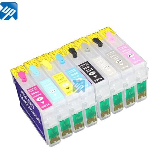 9pcs R2880 96 T096 T0961 Compatible Refillable ink Cartridges for EPSON R2880 printer