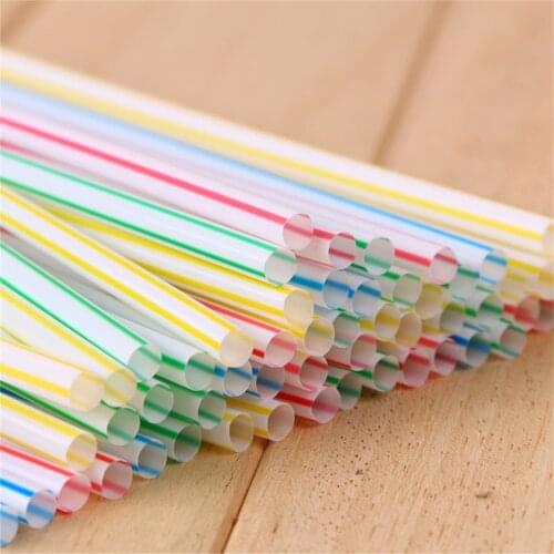 900pc Sdisposable Plastic Colorful Straws Flexible Straws For Banquet Bar Drinks Home Convenient Party Happy Bar Accessories