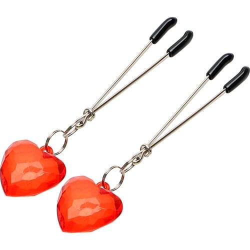 IKOKY Adult Games Flirting Teasing Heart Shape Sex Toys for Couple Nipple Stimulator Breast Clips Nipple Clamps Erotic Toys